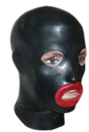 latex mask with lips